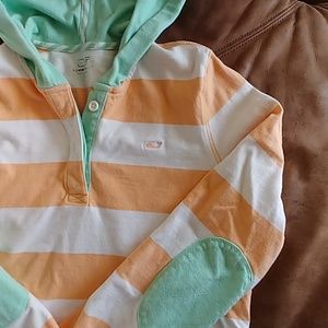 Women's Vineyard Vines hooded rugby shirt medium
